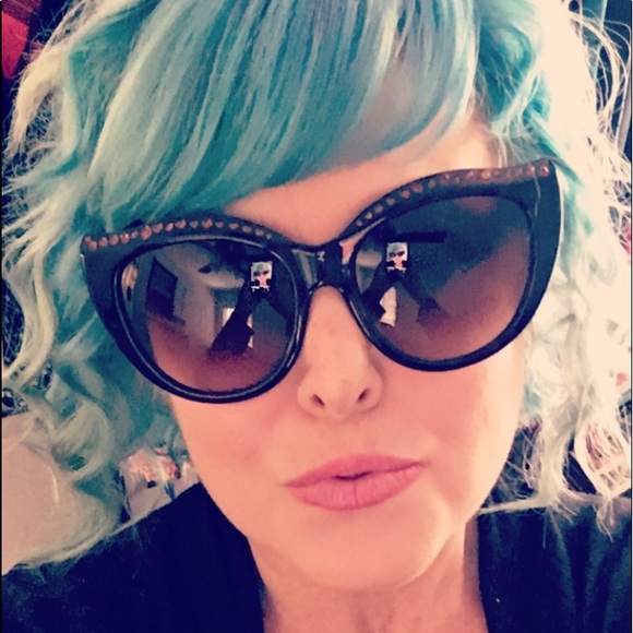 kate spade Accessories - Kate Spade Brown Rhinestone Cat Eye Sunglasses